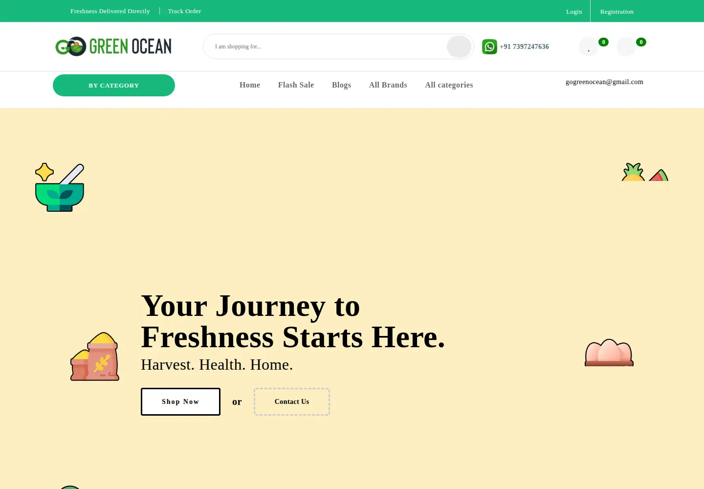 Screenshot of gogreenocean.com
