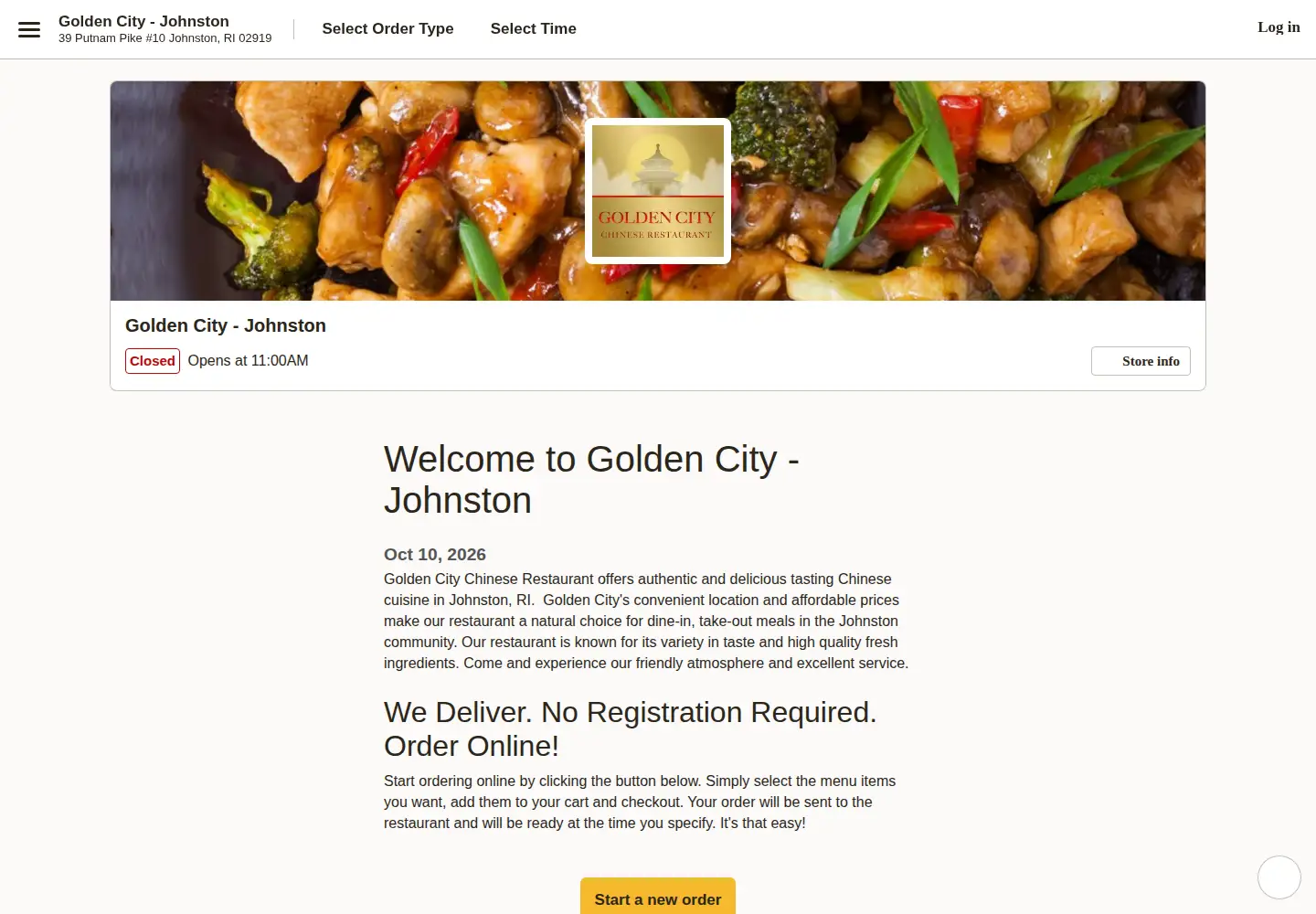 Screenshot of goldencityri.com
