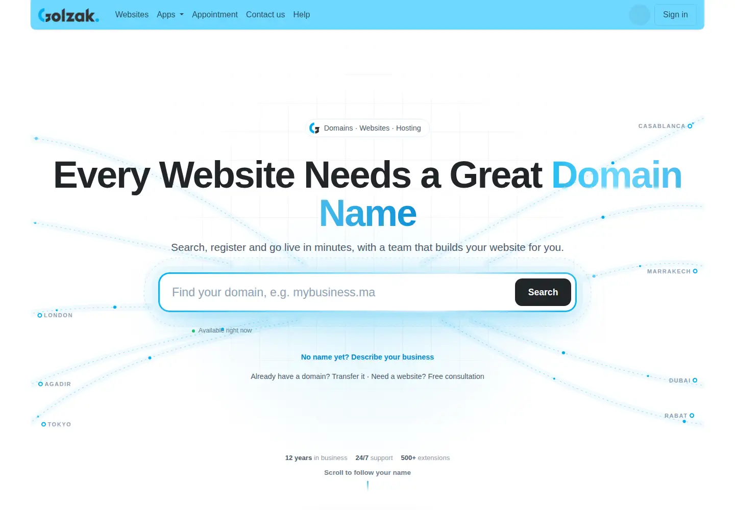 Captured homepage of golzak.com in the current scan