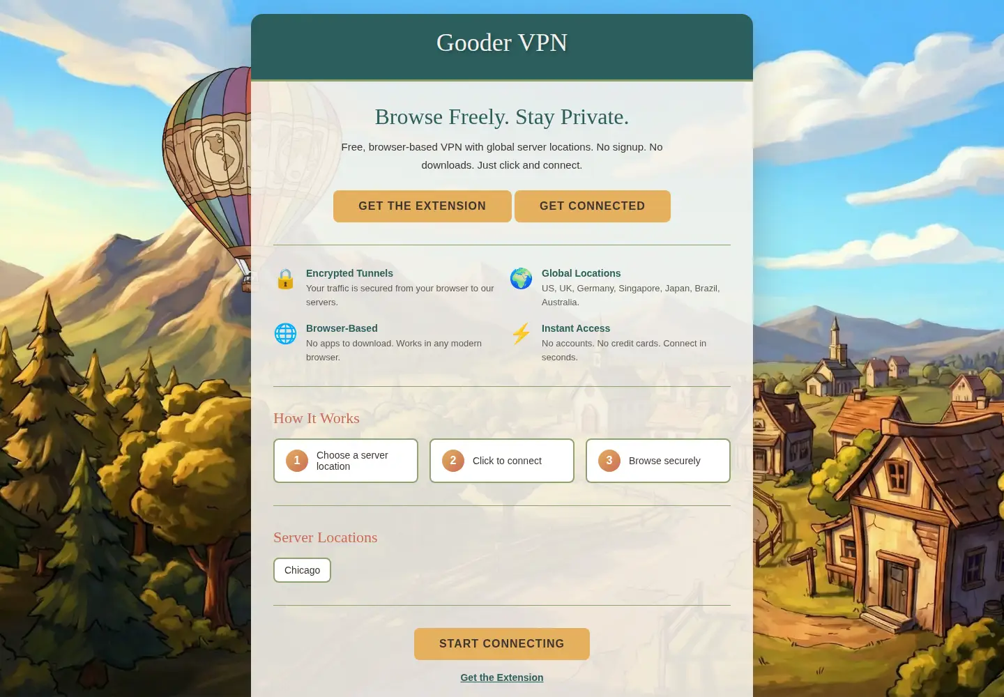 Screenshot of goodervpn.com