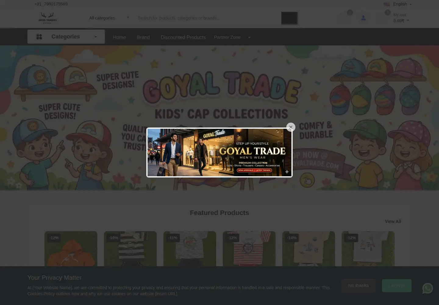 Screenshot of goyaltrade.com