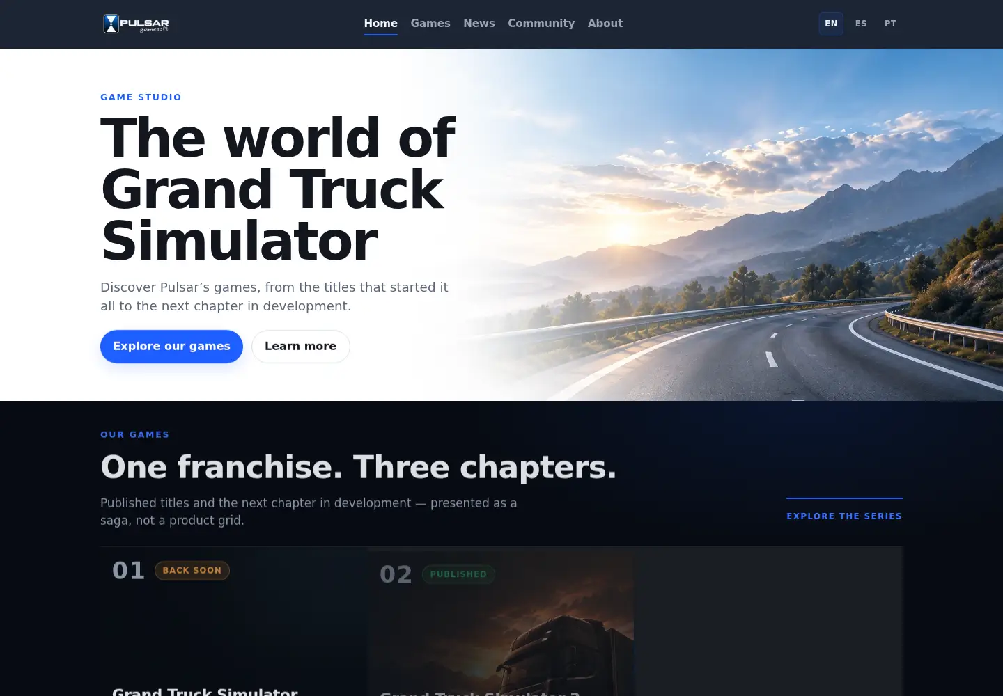 Screenshot of grandtrucksimulator.com