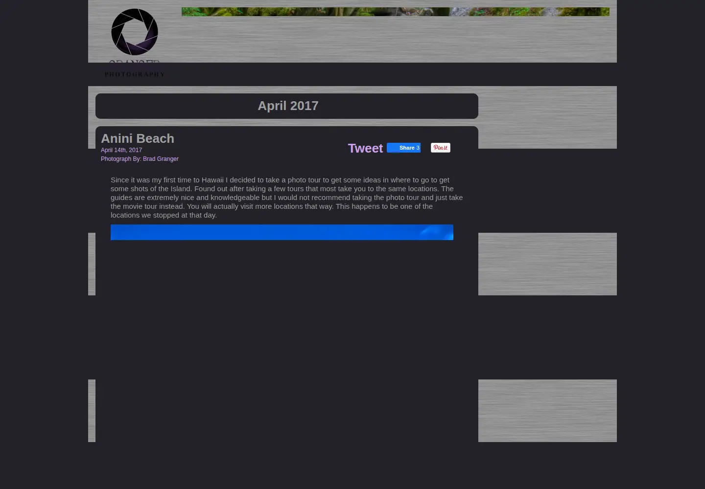 Screenshot of grangerphotography.com