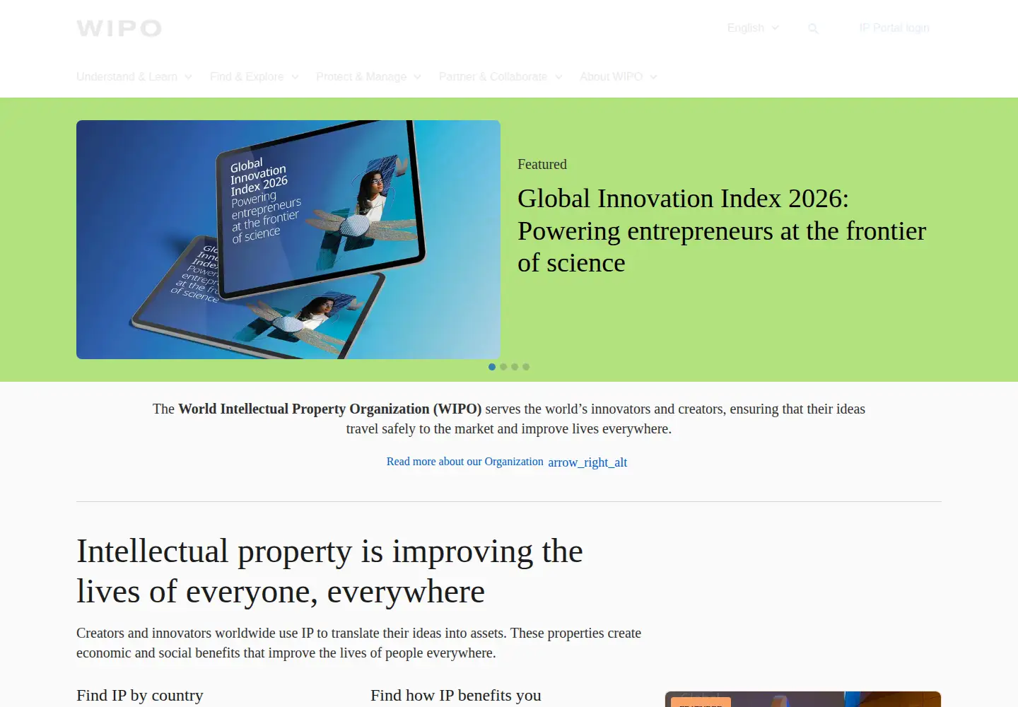 Screenshot of wipo.int