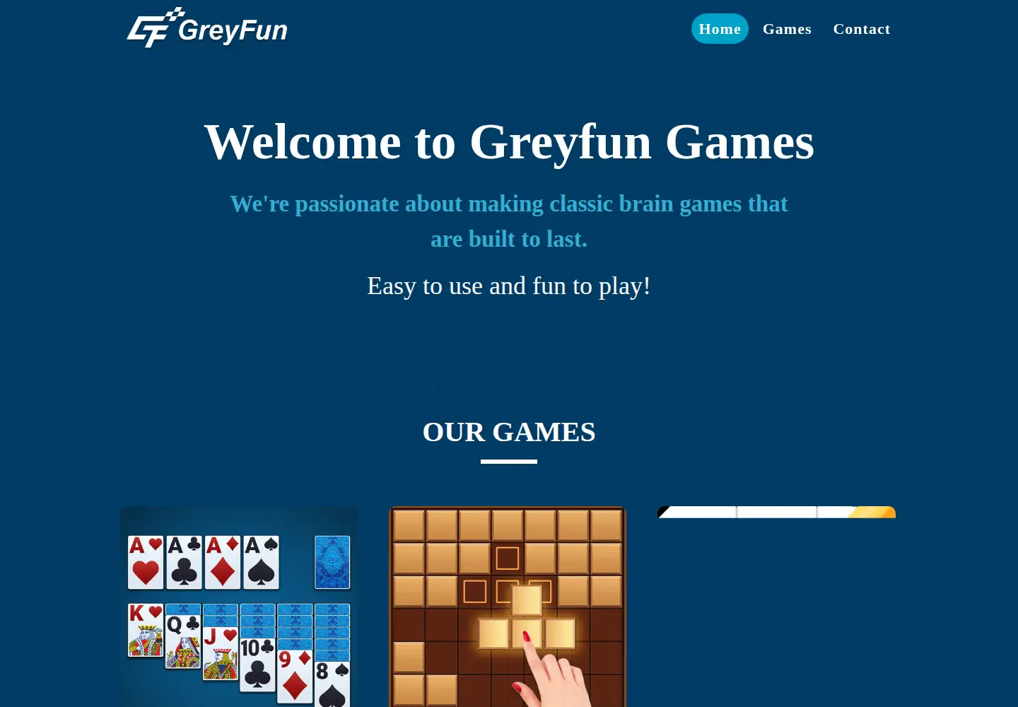 Captured homepage of greyfungames.com in the current scan