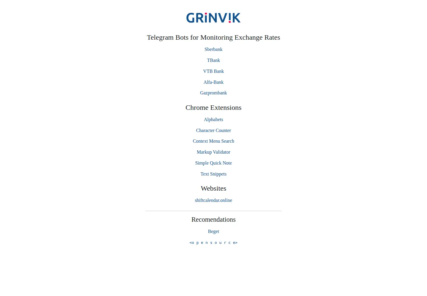 Screenshot of grinvik.com