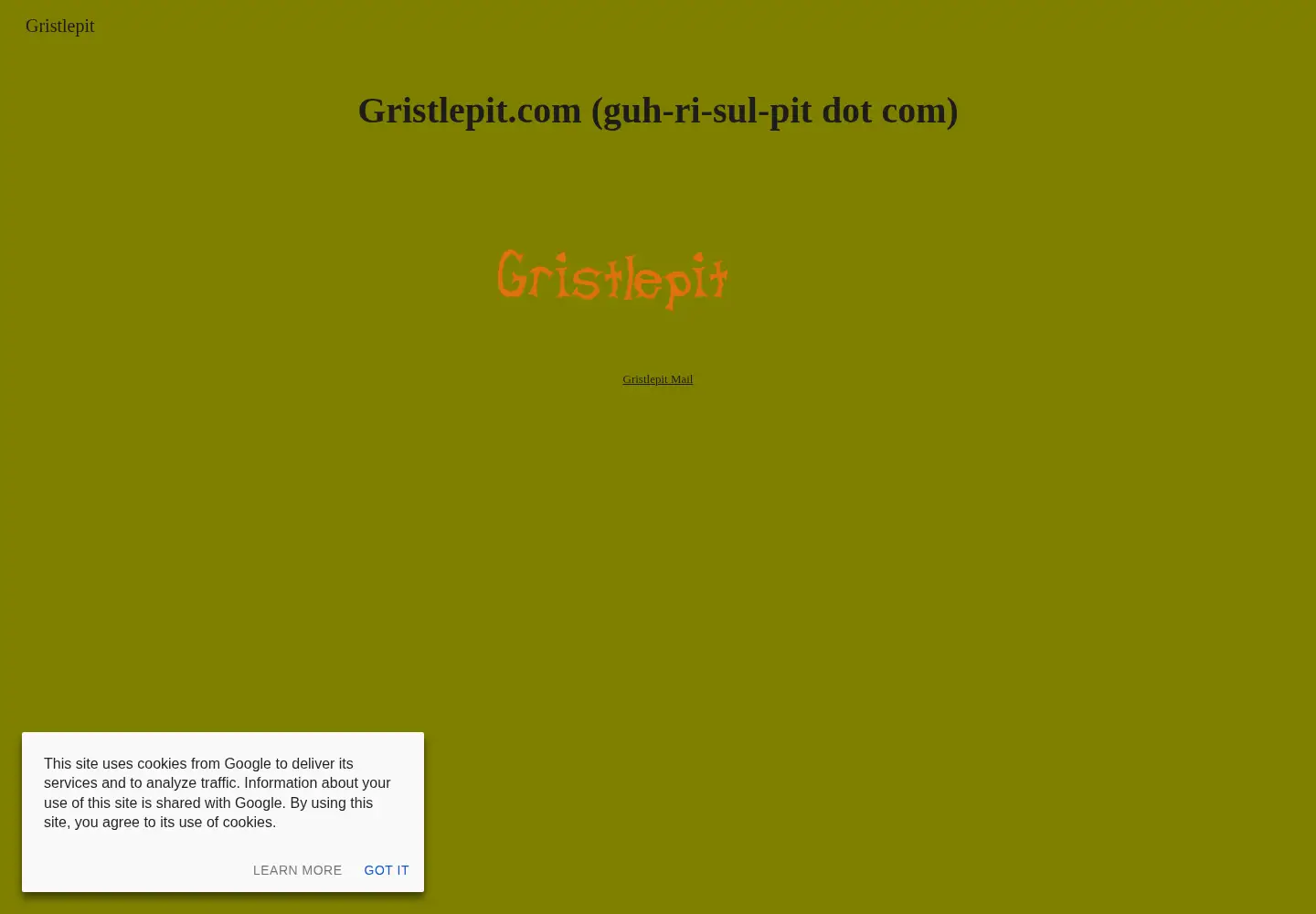 Screenshot of gristlepit.com