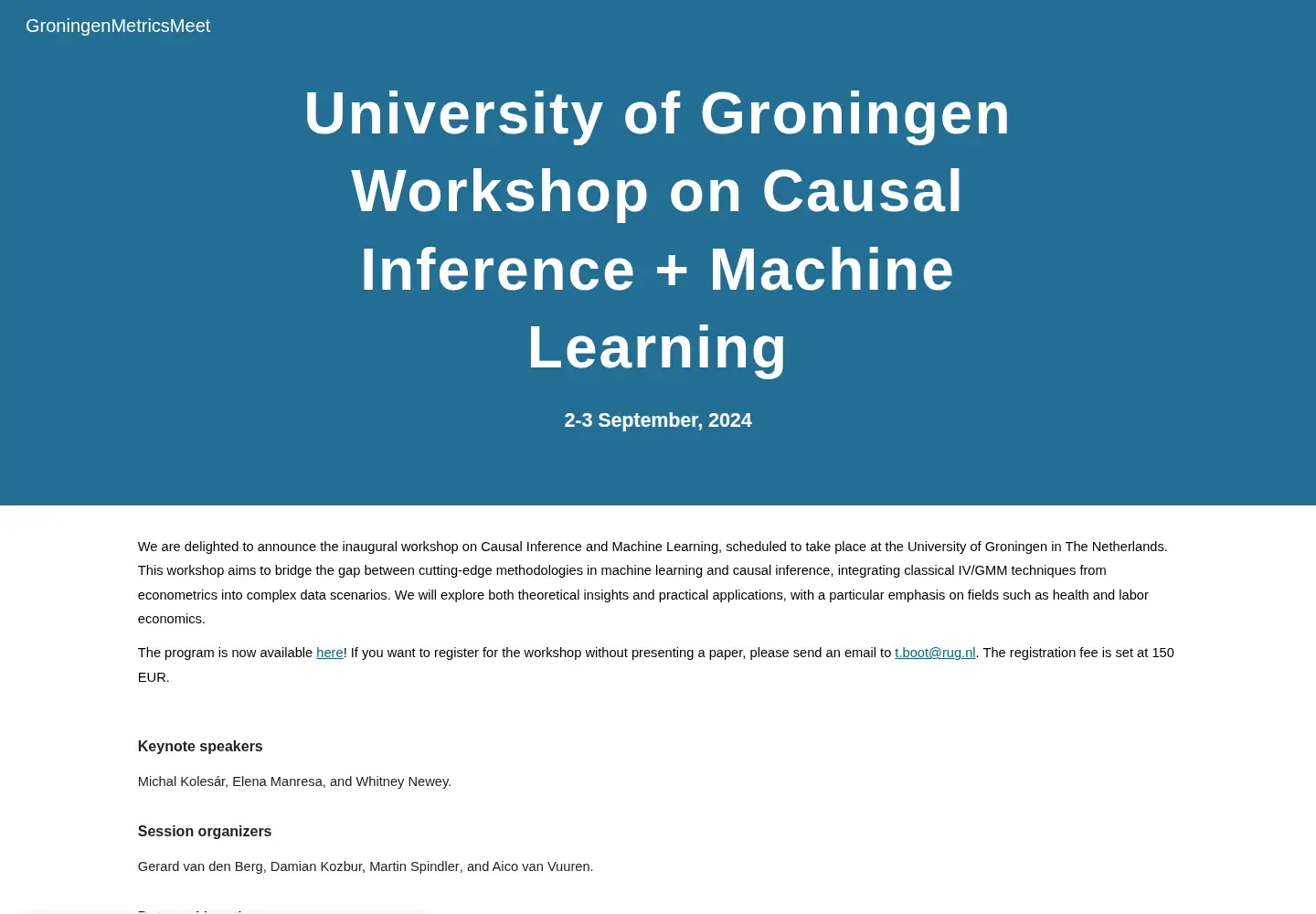 Screenshot of groningenmetricsmeet.com