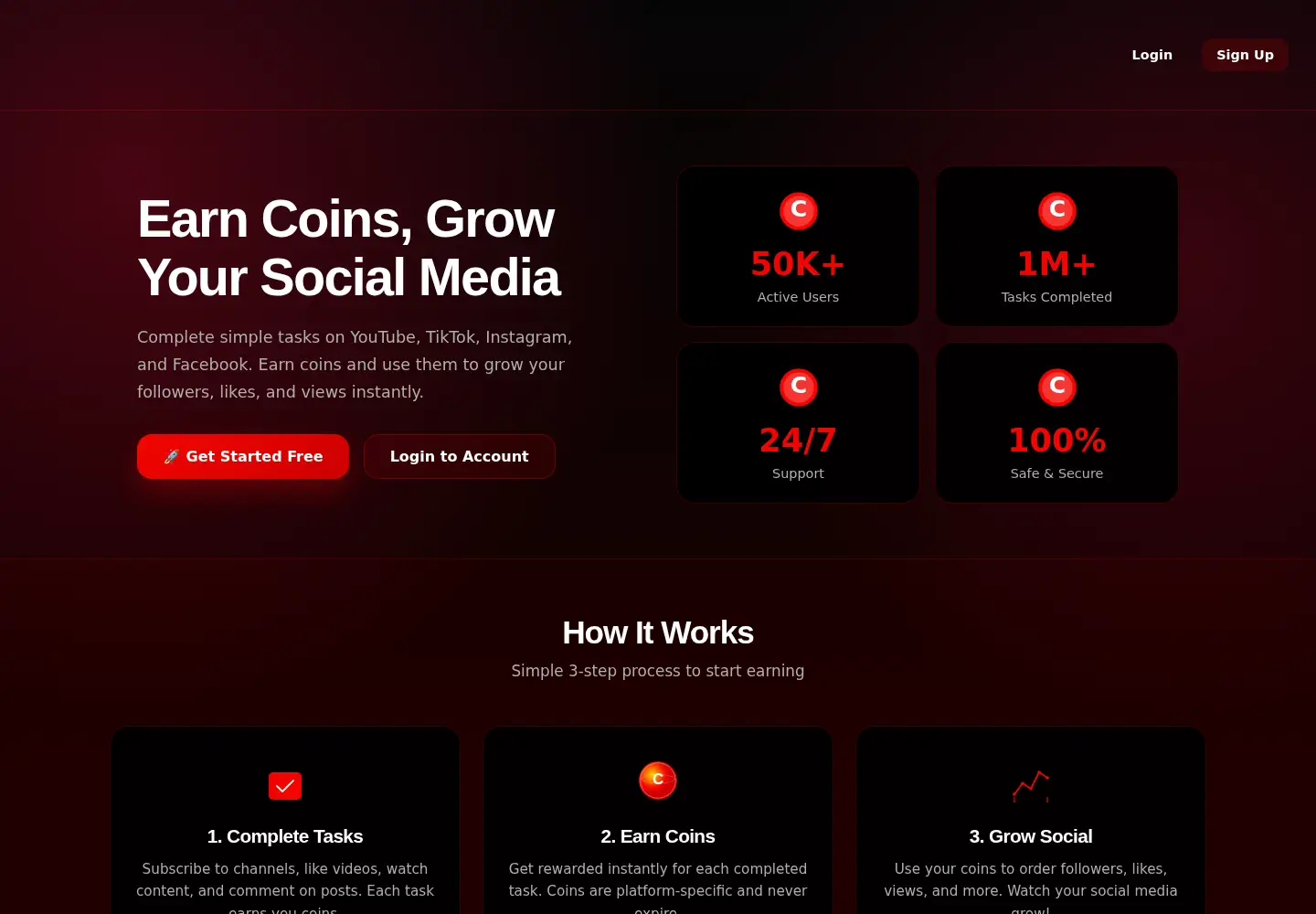 Captured homepage of growwithcoins.com in the current scan