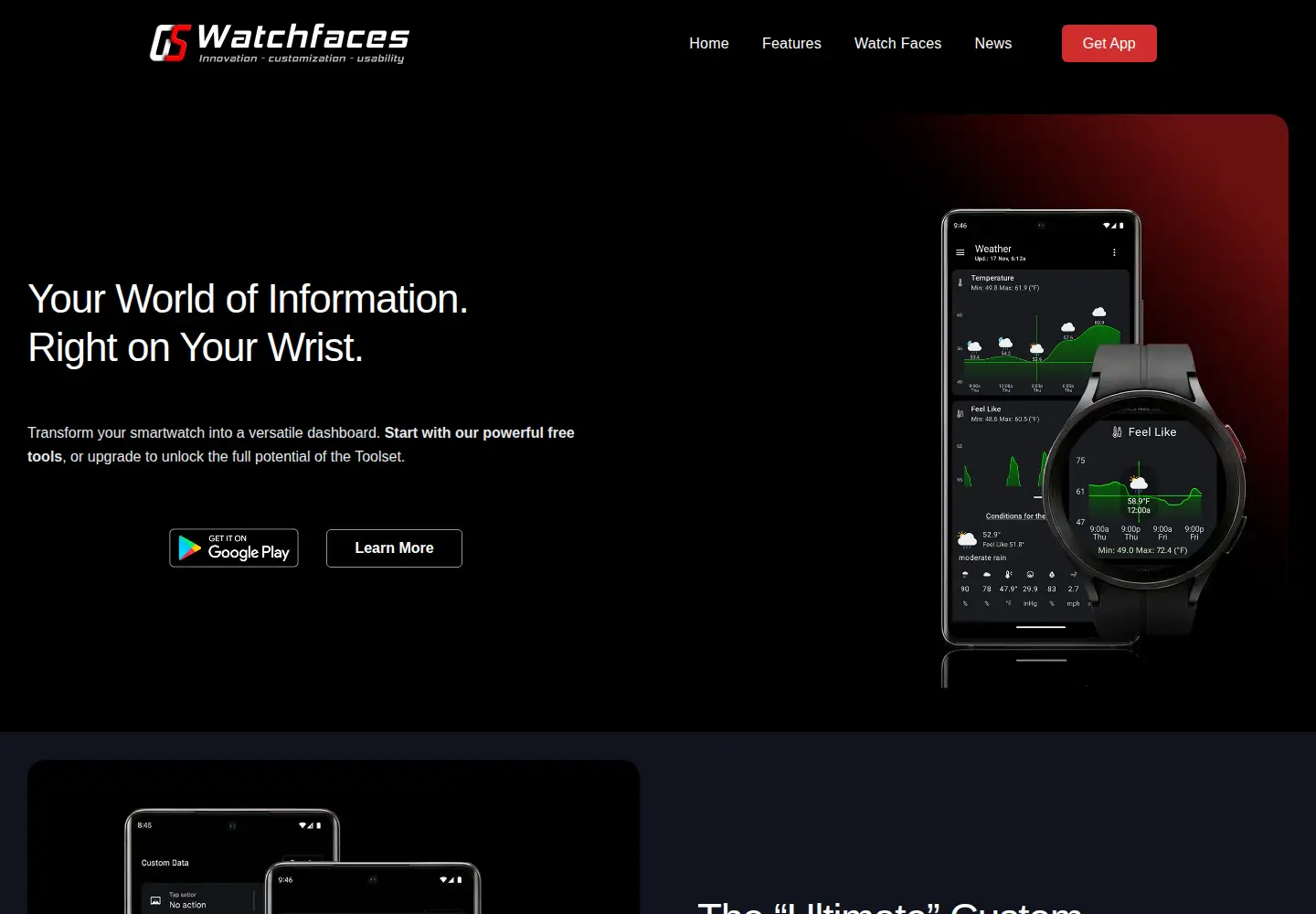 Screenshot of gswatchfaces.com