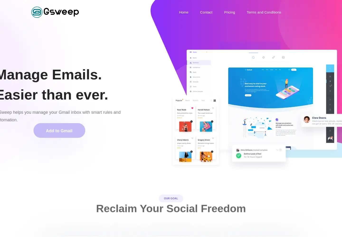 Captured homepage of gsweep.com in the current scan