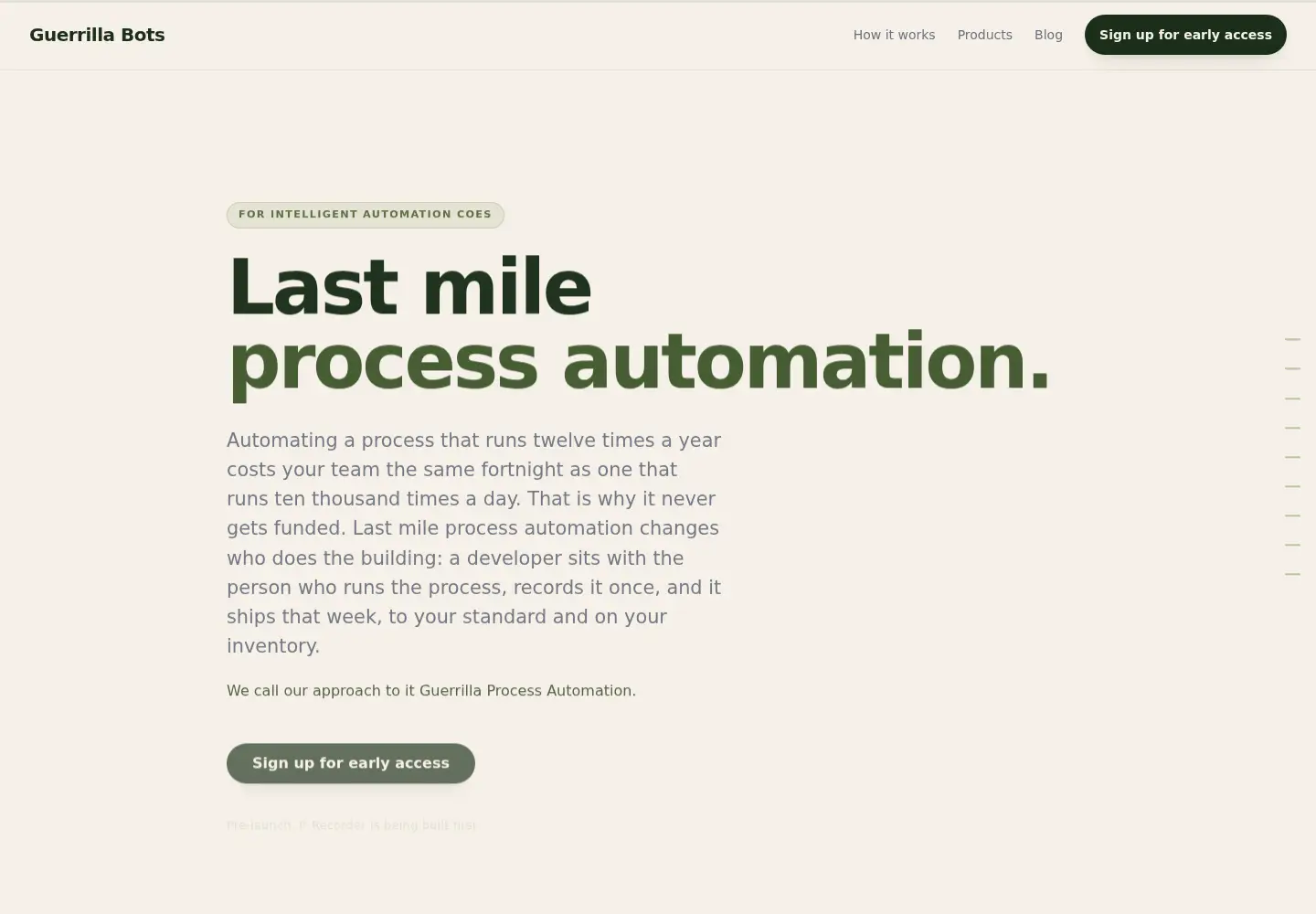 Screenshot of guerrillabots.com