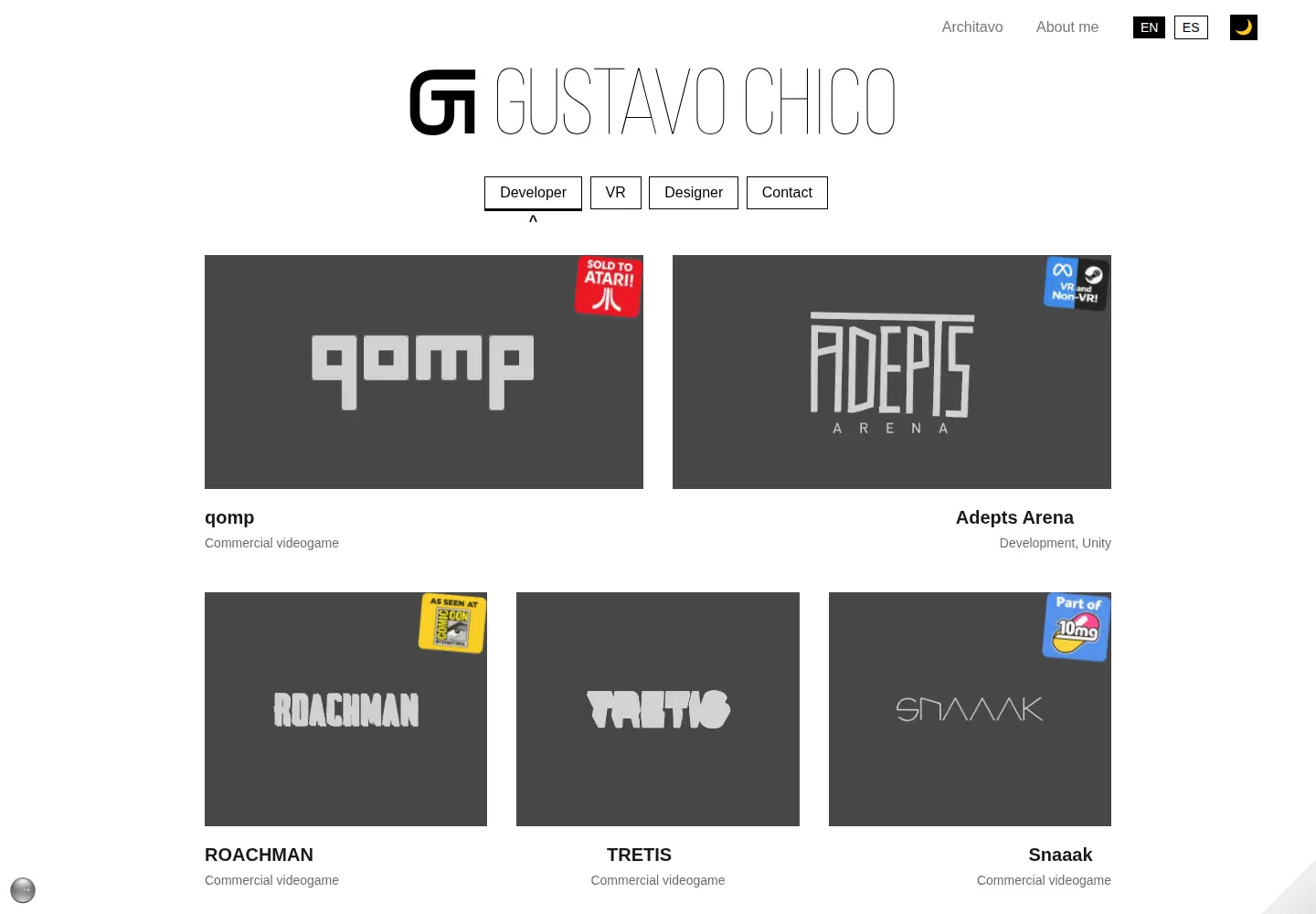 Captured homepage of gustavochico.com in the current scan