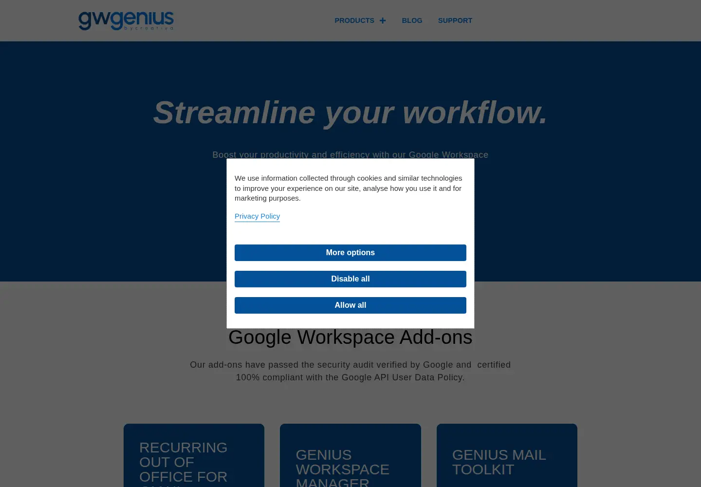 Captured homepage of gwgenius.com in the current scan