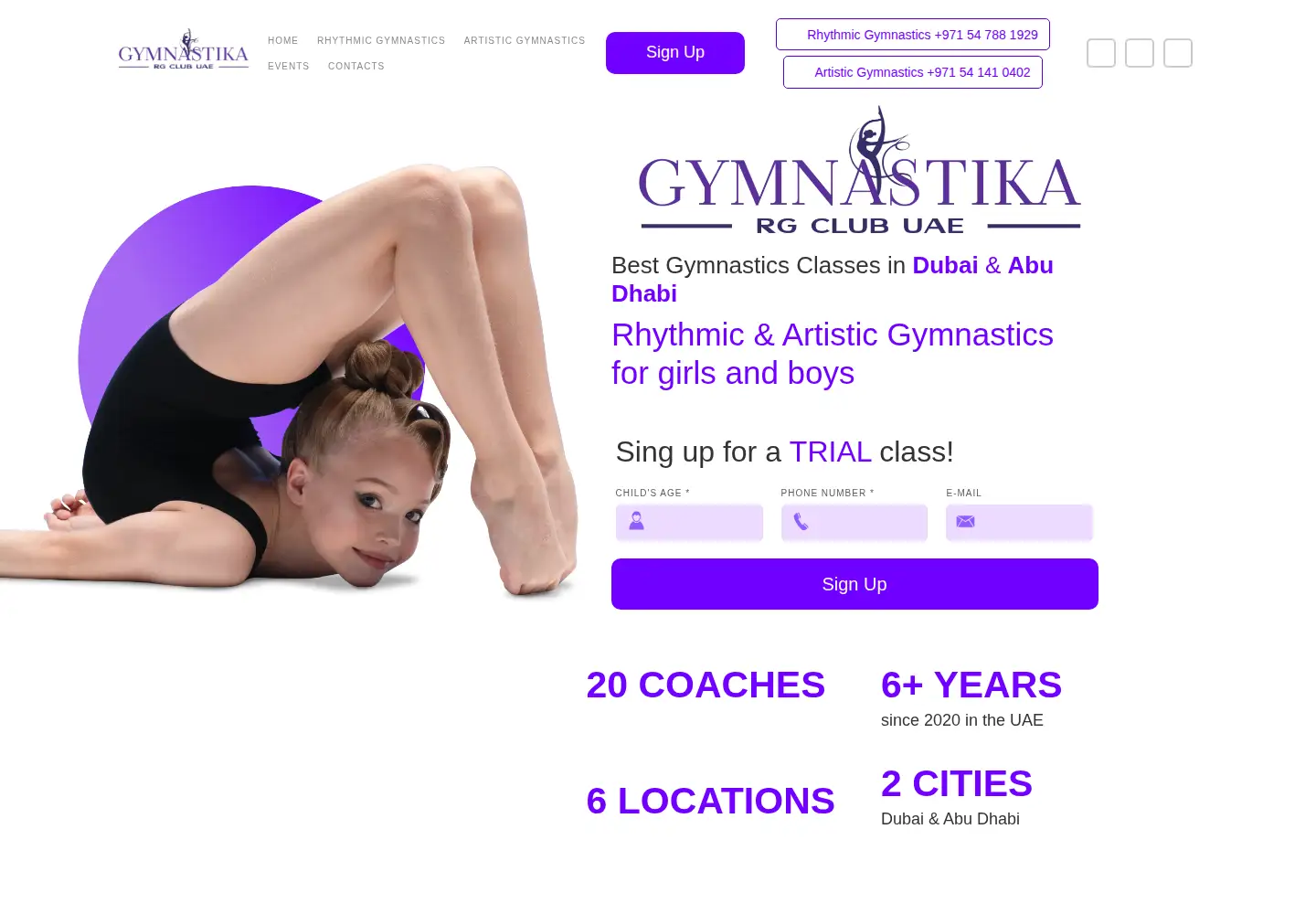 Screenshot of gymnastikauae.com