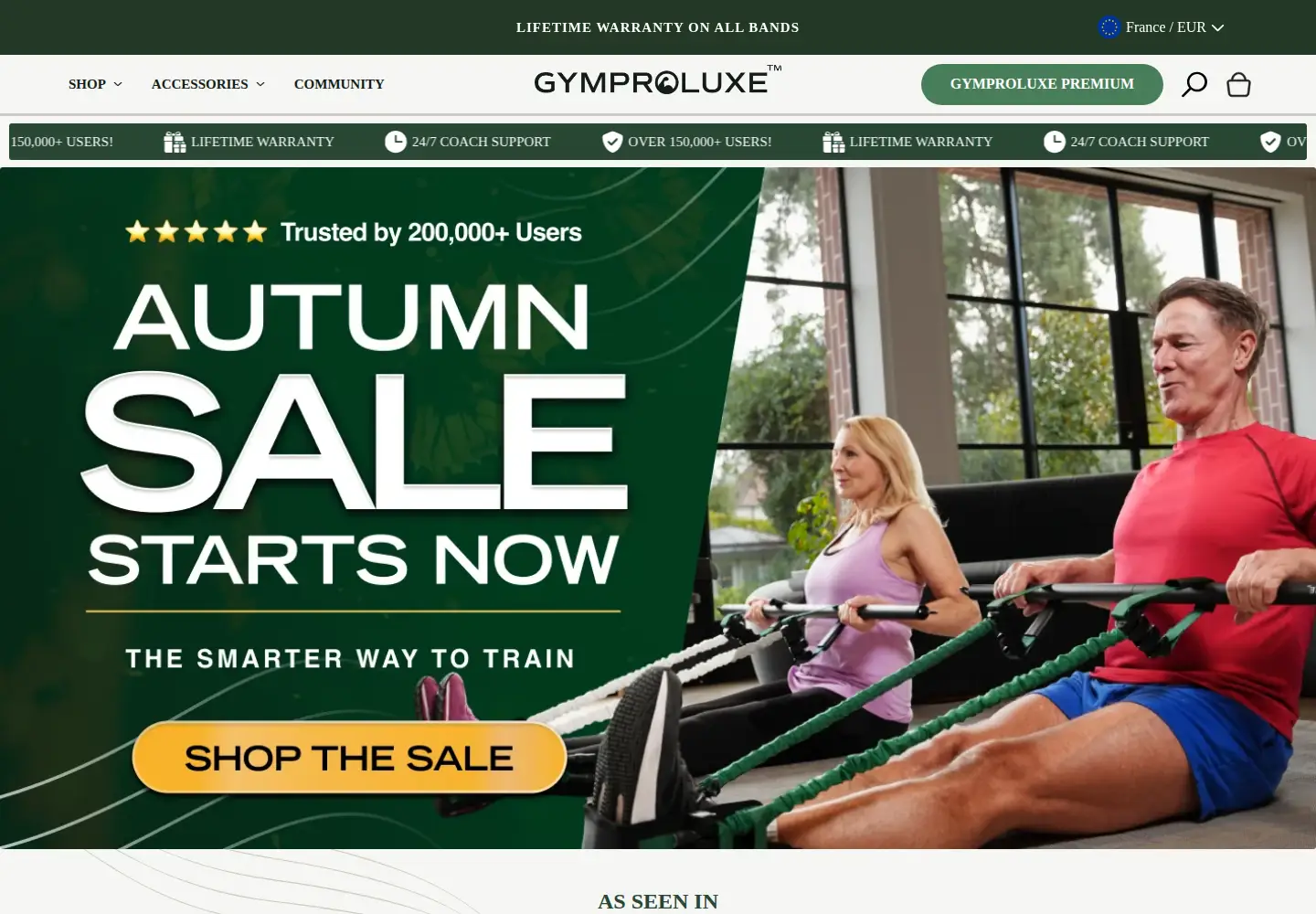 Captured homepage of gymproluxe.com in the current scan