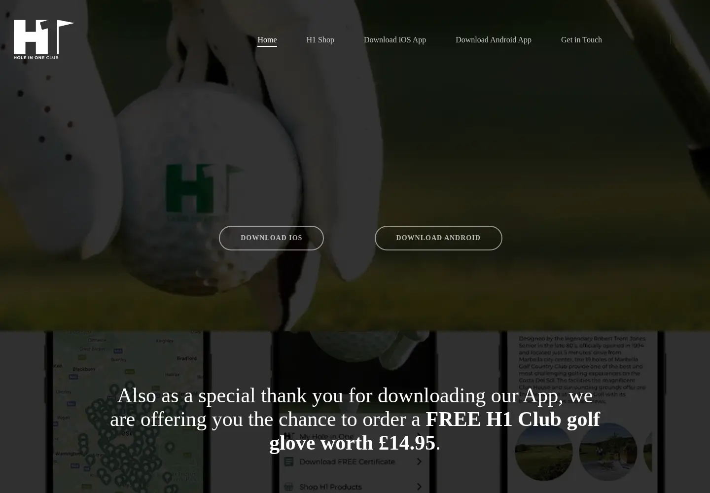 Captured homepage of h1golf.com in the current scan
