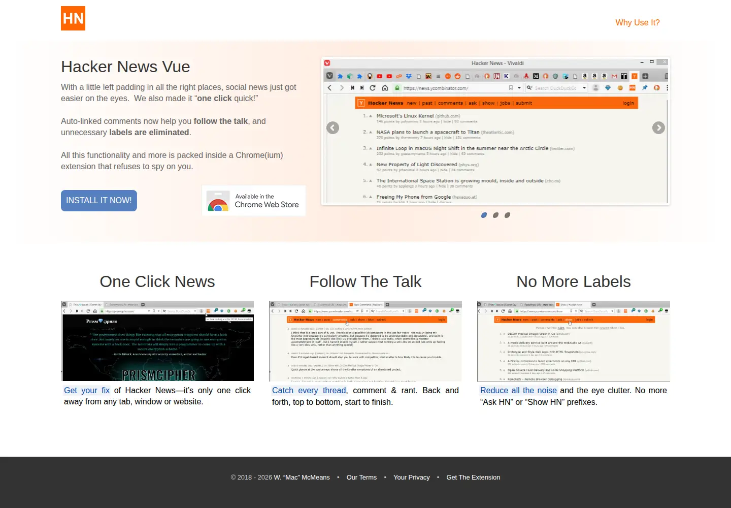 Screenshot of hackernewsvue.com