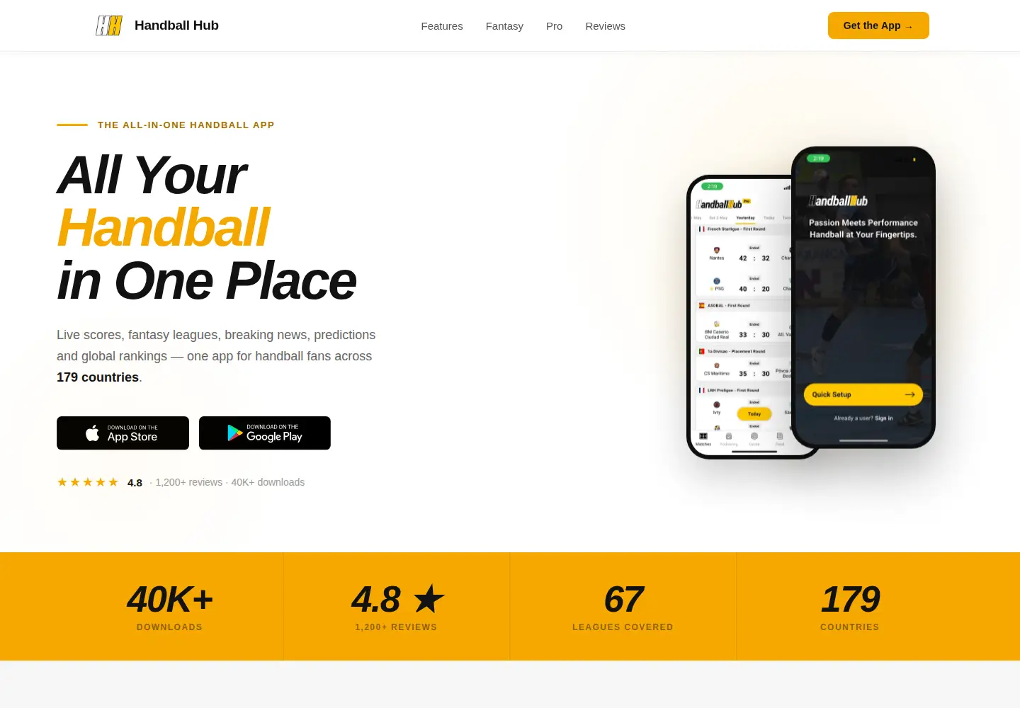 Screenshot of handball-hub.com