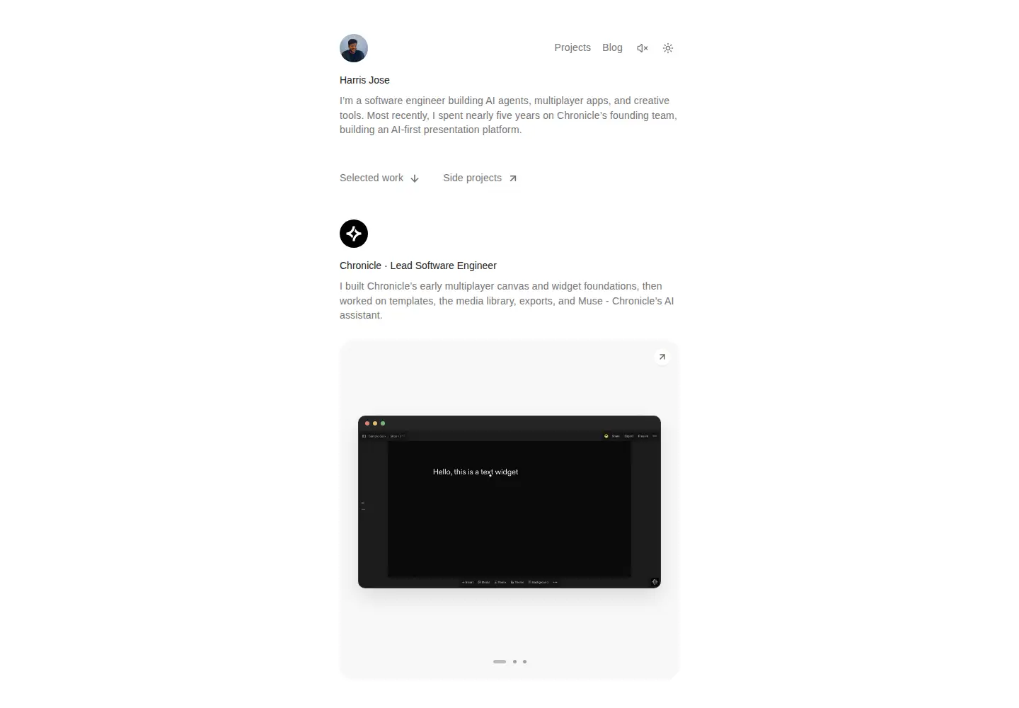 Captured homepage of harrisjose.com in the current scan