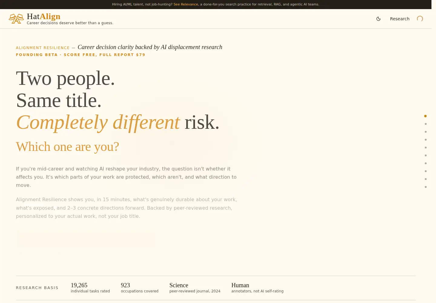 Captured homepage of hatalign.com in the current scan