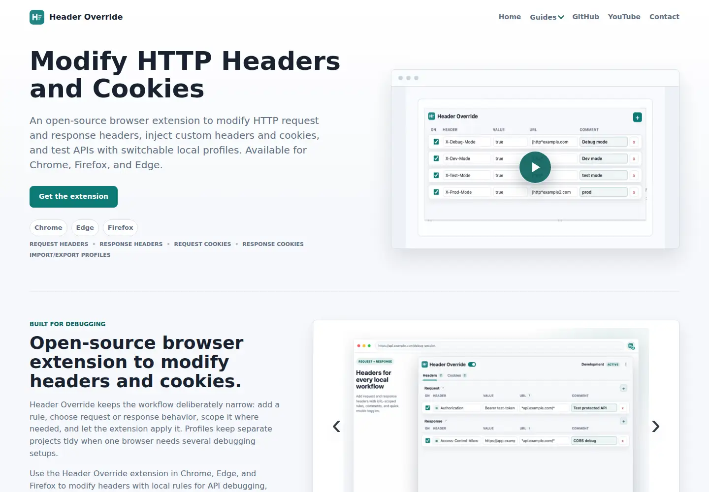 Captured homepage of headeroverride.com in the current scan