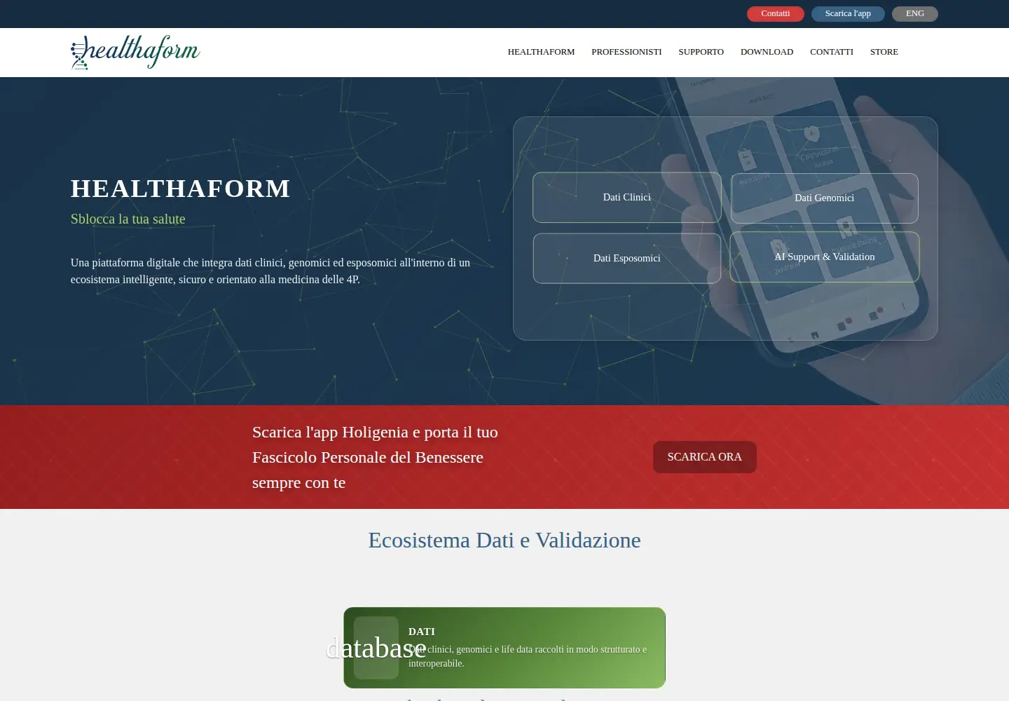 Captured homepage of healthaform.com in the current scan