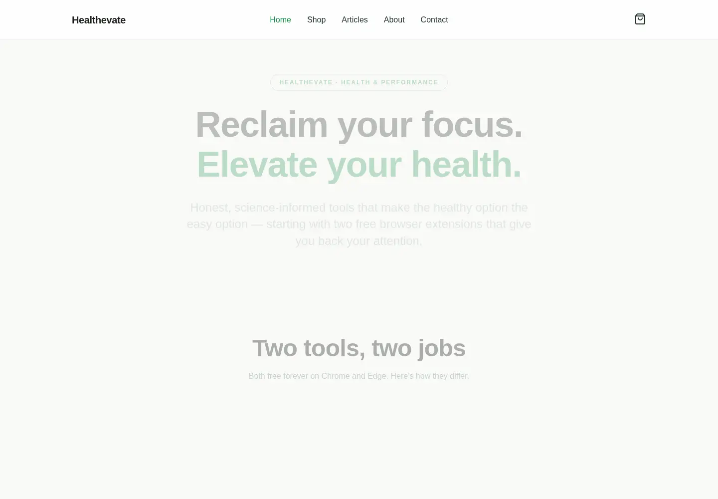 Screenshot of healthevate.com