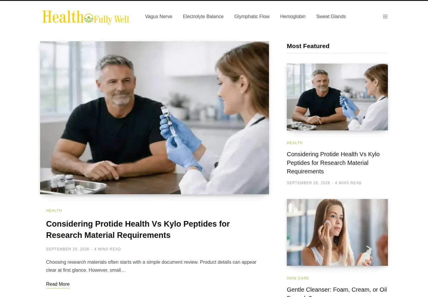 Captured homepage of healthfullywell.com in the current scan