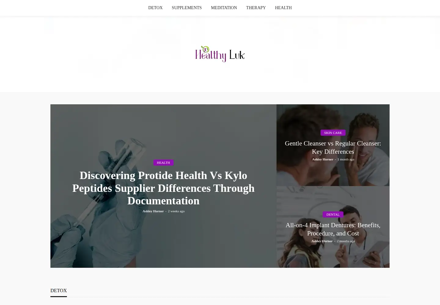 Screenshot of healthyluk.com