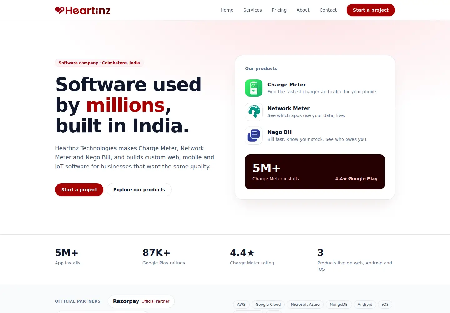 Captured homepage of heartinz.com in the current scan