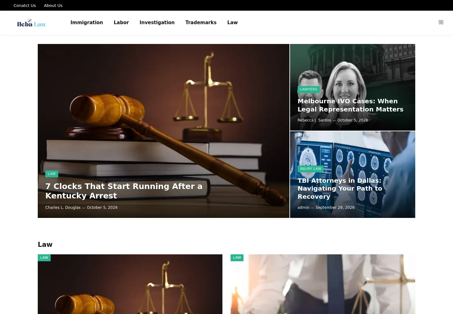Screenshot of hebalaw.com