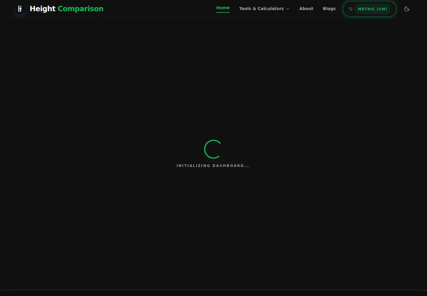 Captured homepage of heightcomparisoncalculator.com in the current scan