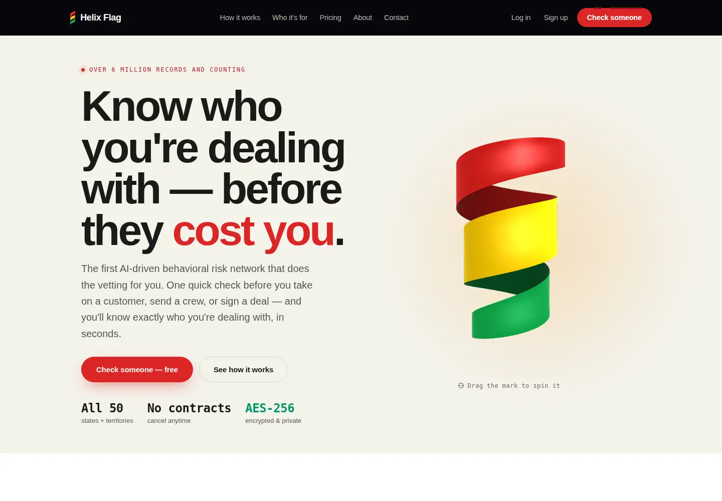 Captured homepage of helixflag.com in the current scan