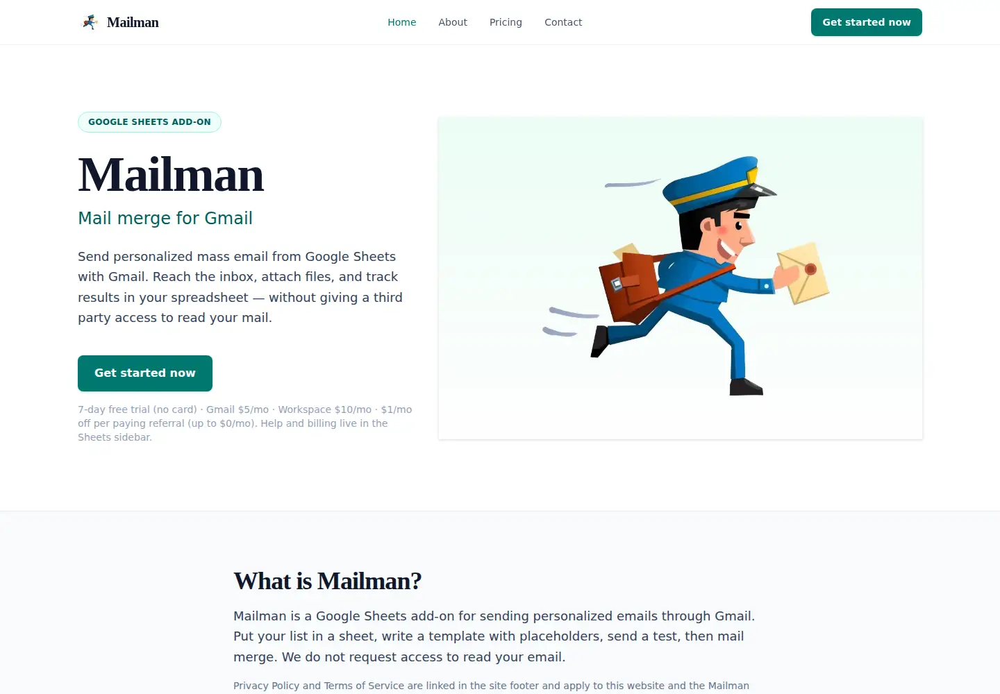 Screenshot of hellomailman.com