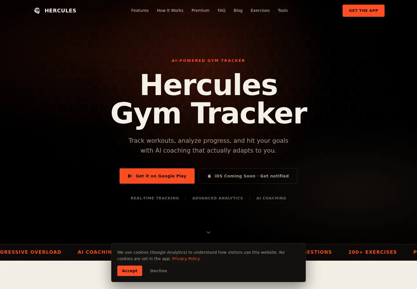 Captured homepage of hercules-gym.com in the current scan