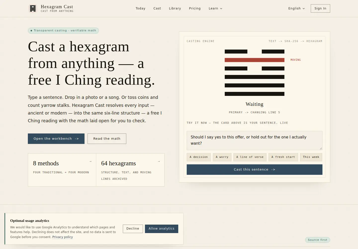 Screenshot of hexagramcast.com