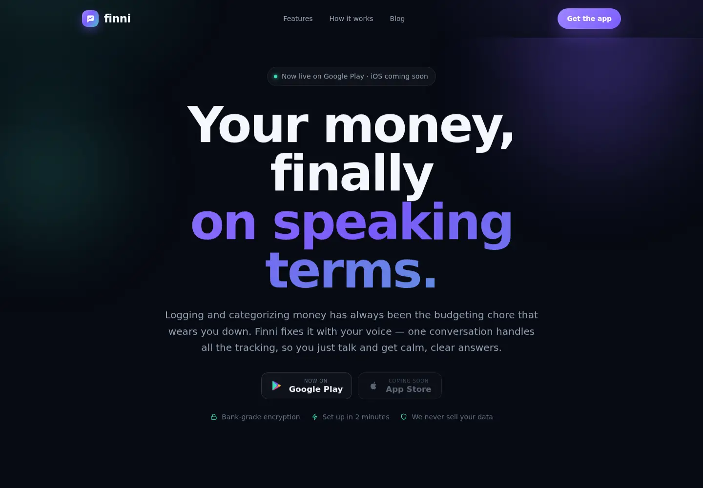 Screenshot of heyfinni.com