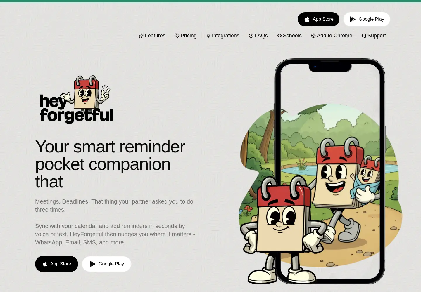 Screenshot of heyforgetful.com