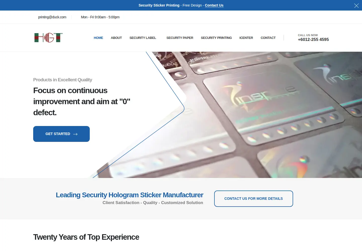Captured homepage of hgt-global.com in the current scan