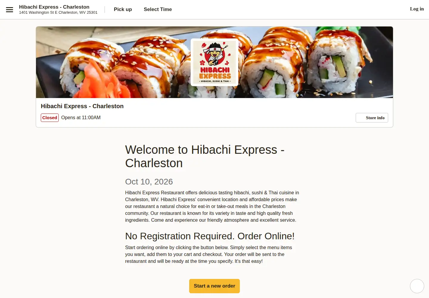 Screenshot of hibachiexpresscharleston.com