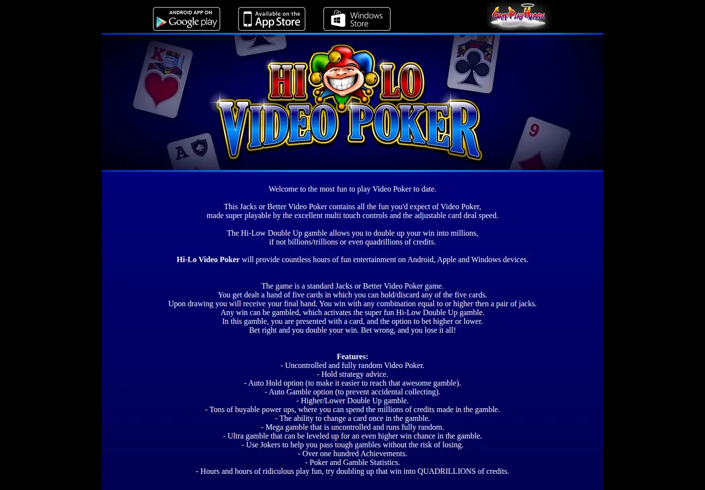 Screenshot of hilovideopoker.com