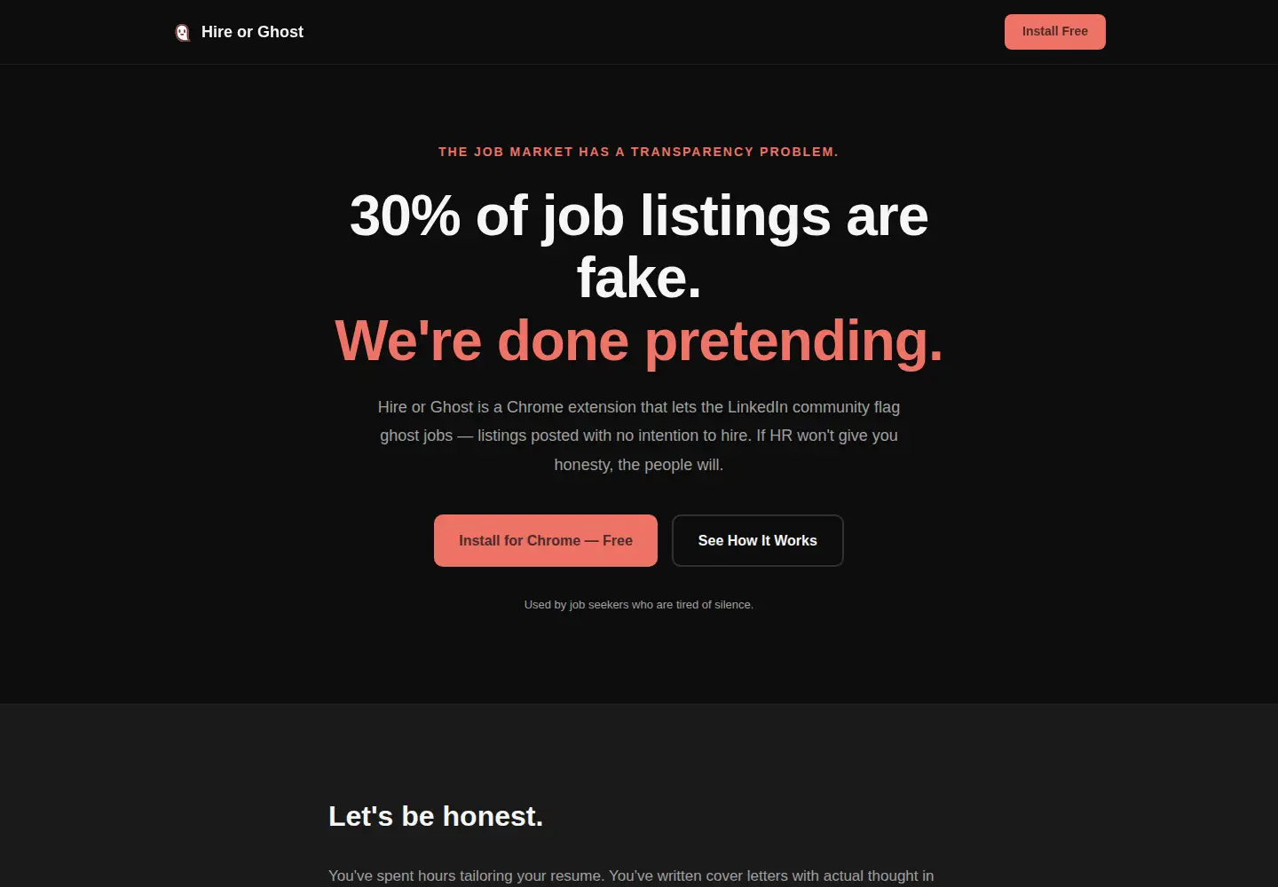Screenshot of hireorghost.com