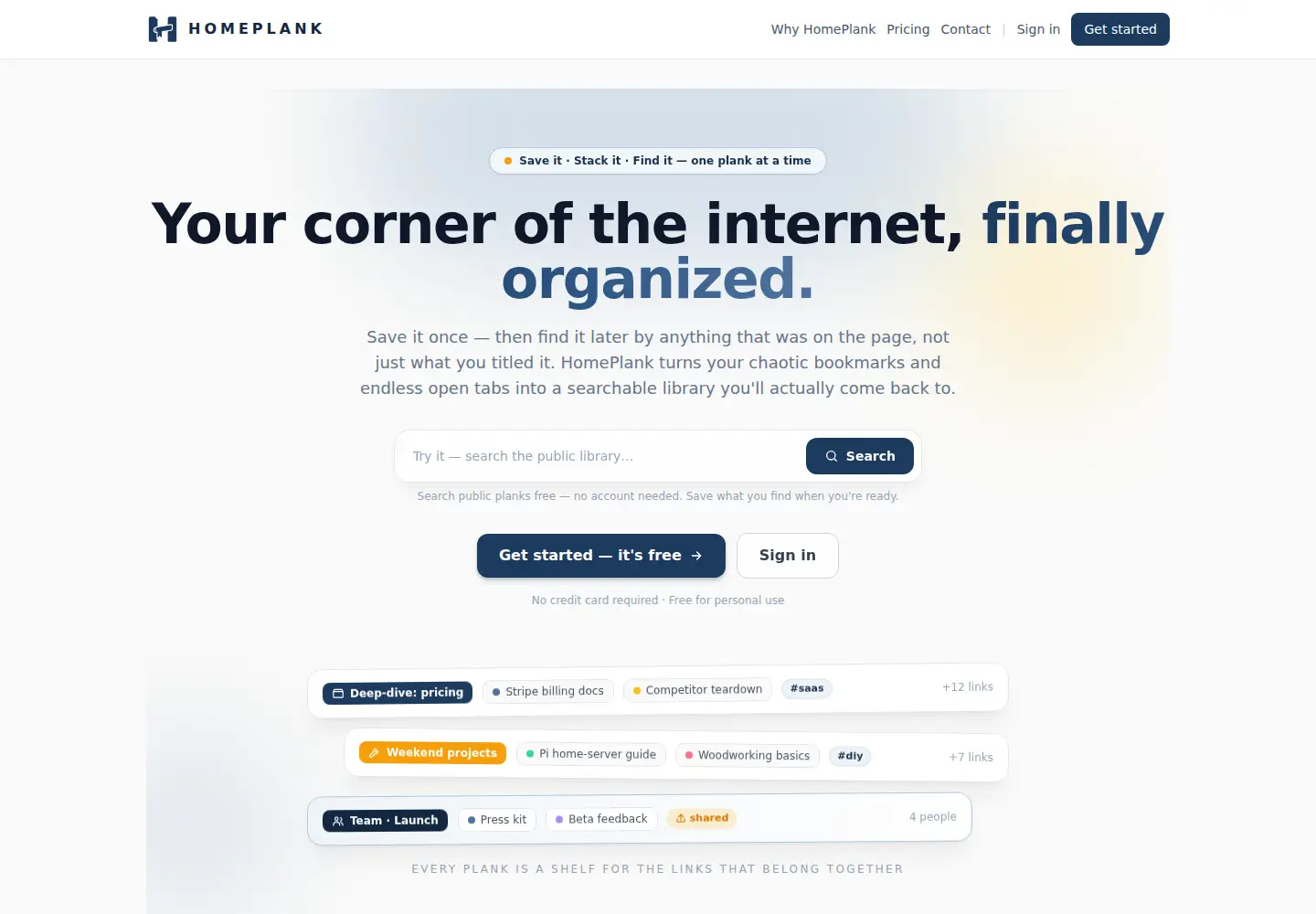 Captured homepage of homeplank.com in the current scan