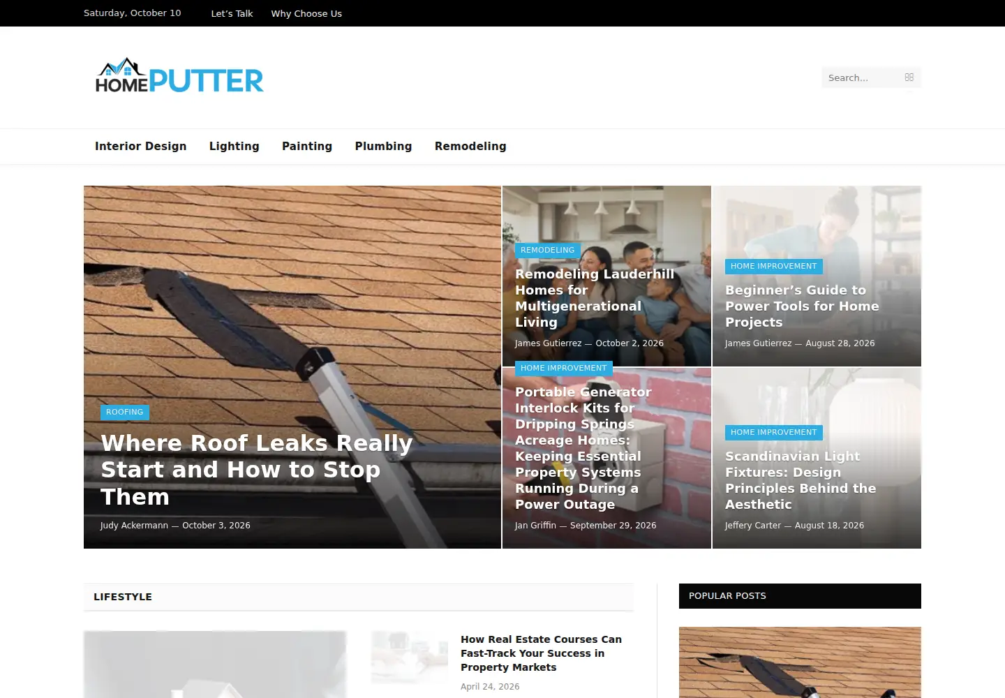 Captured homepage of homeputter.com in the current scan