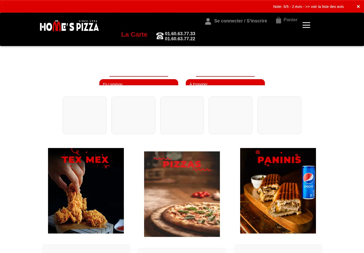 Screenshot of homespizza.com