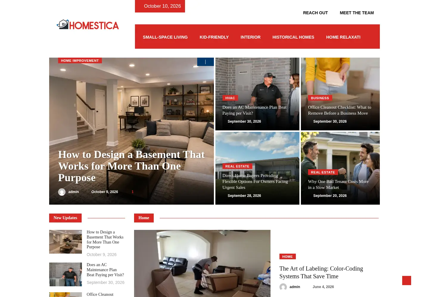 Captured homepage of homestica.com in the current scan