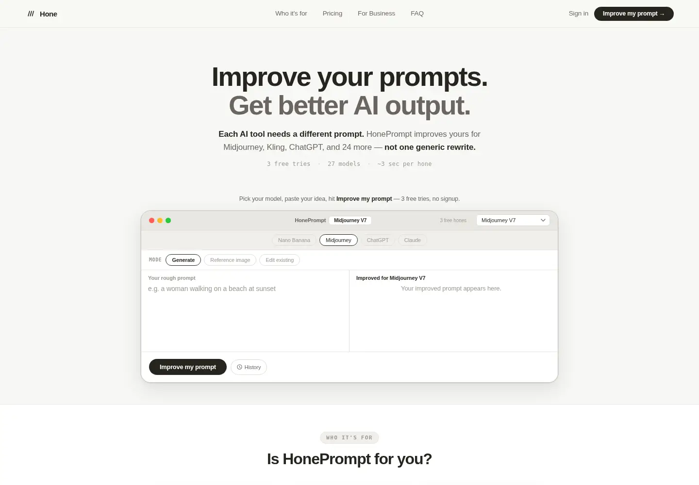 Captured homepage of honeprompt.com in the current scan