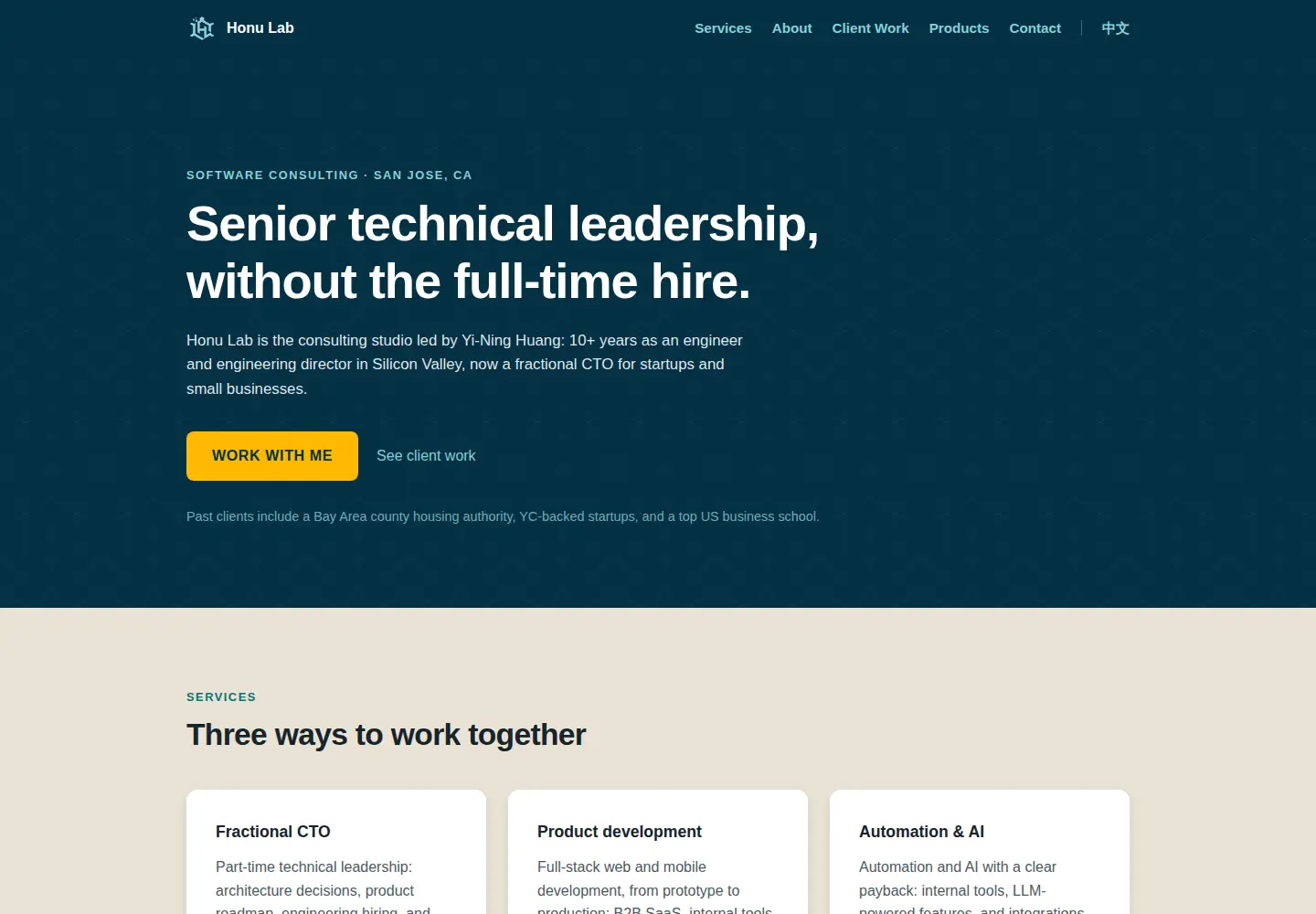 Screenshot of honulab.com