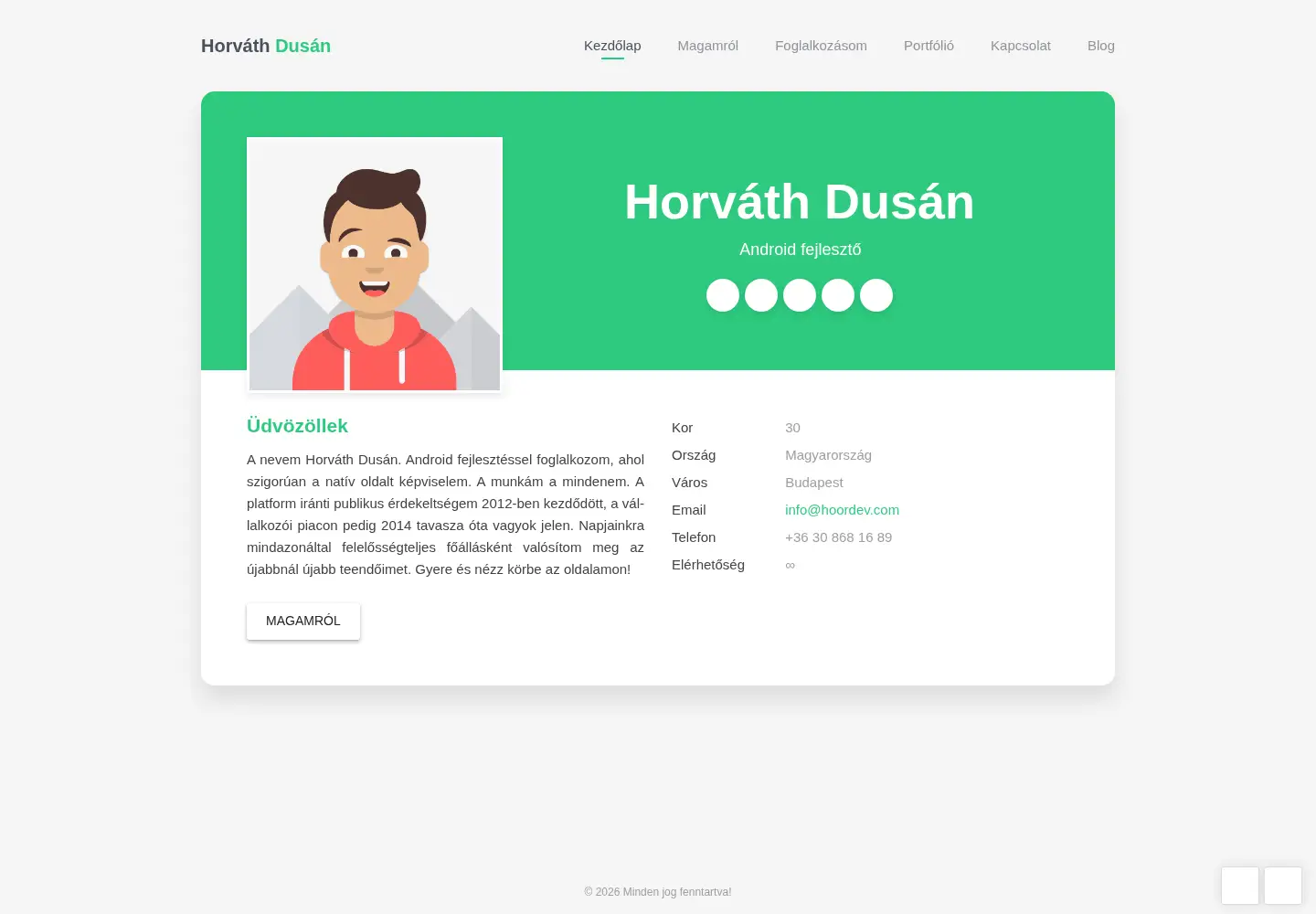 Captured homepage of hoordev.com in the current scan